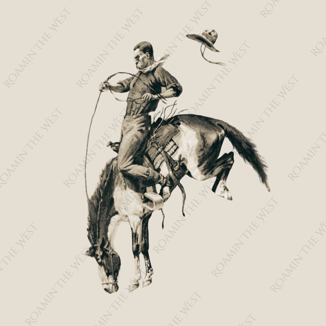 Bucking horse image for western upholstery design