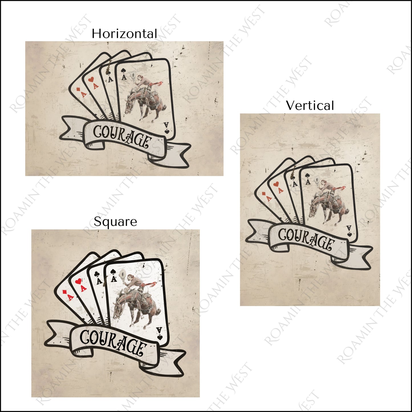 Playing card wild west #4 image file download for western upholsterers and creatives showing aspect ratios