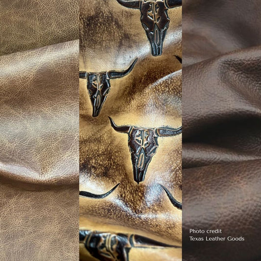three leathers from texas leather goods