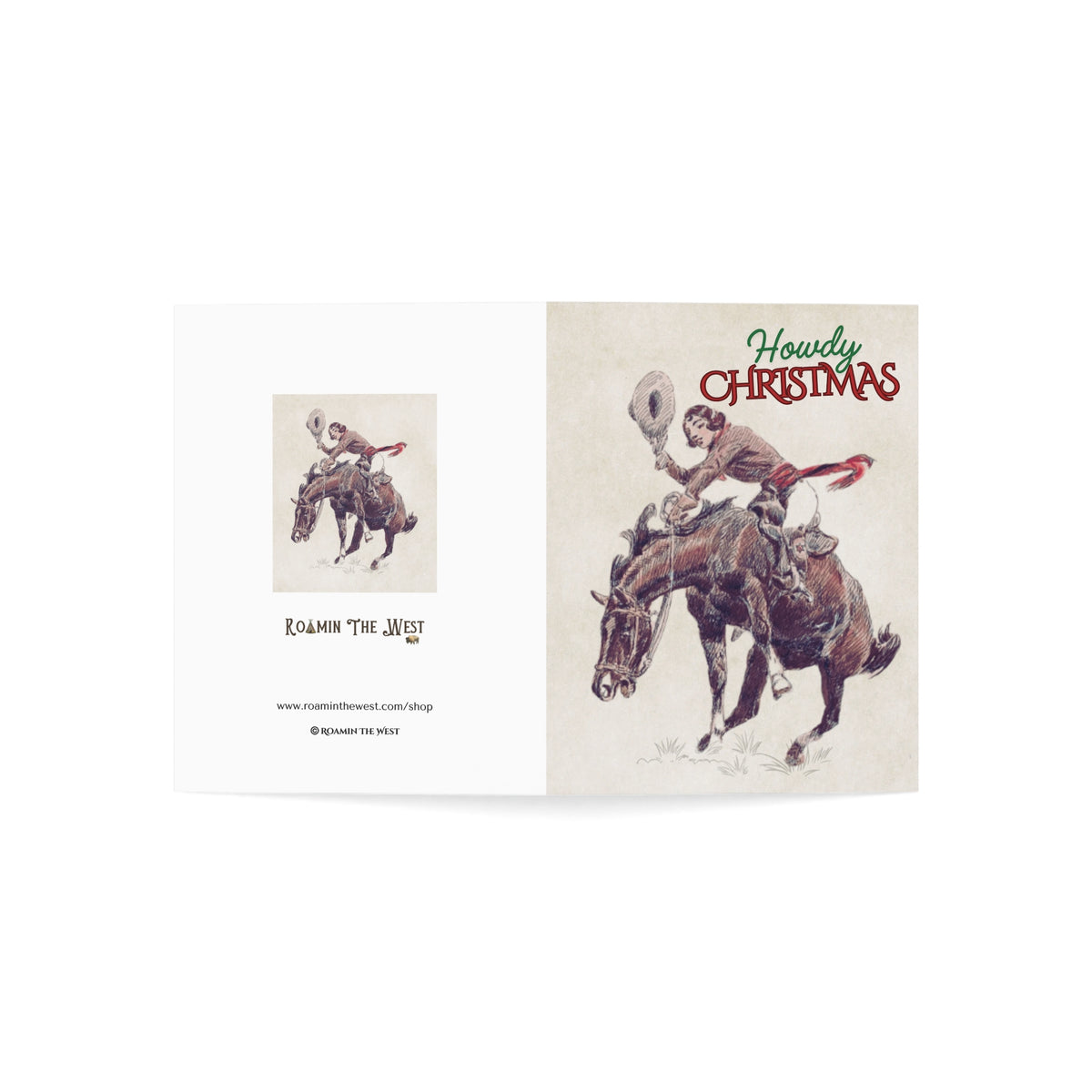 Howdy Christmas Cowgirl Greeting Card – Single or 10 Pack