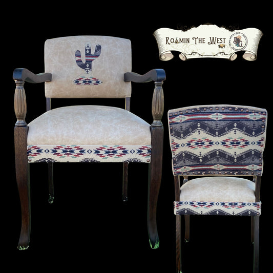 Cactus inlay chair by roamin the west