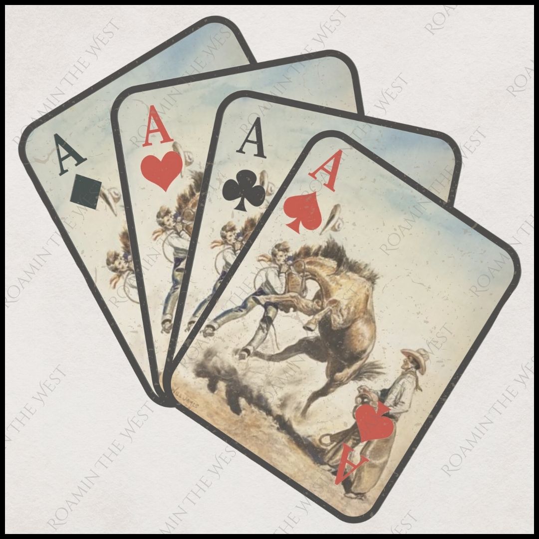 Playing Card wild west image file for western upholstery