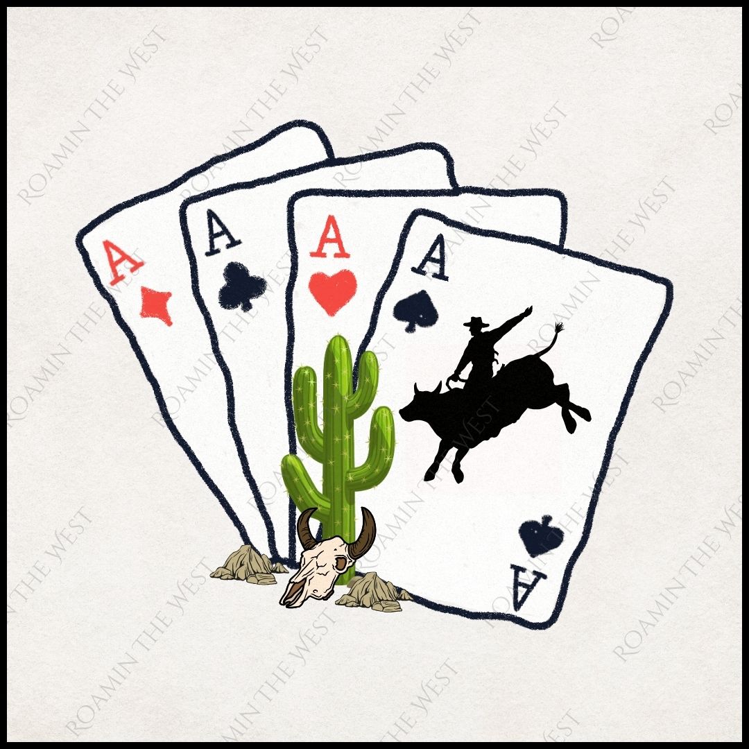 Playing Card #2 wild west image file for western upholstery