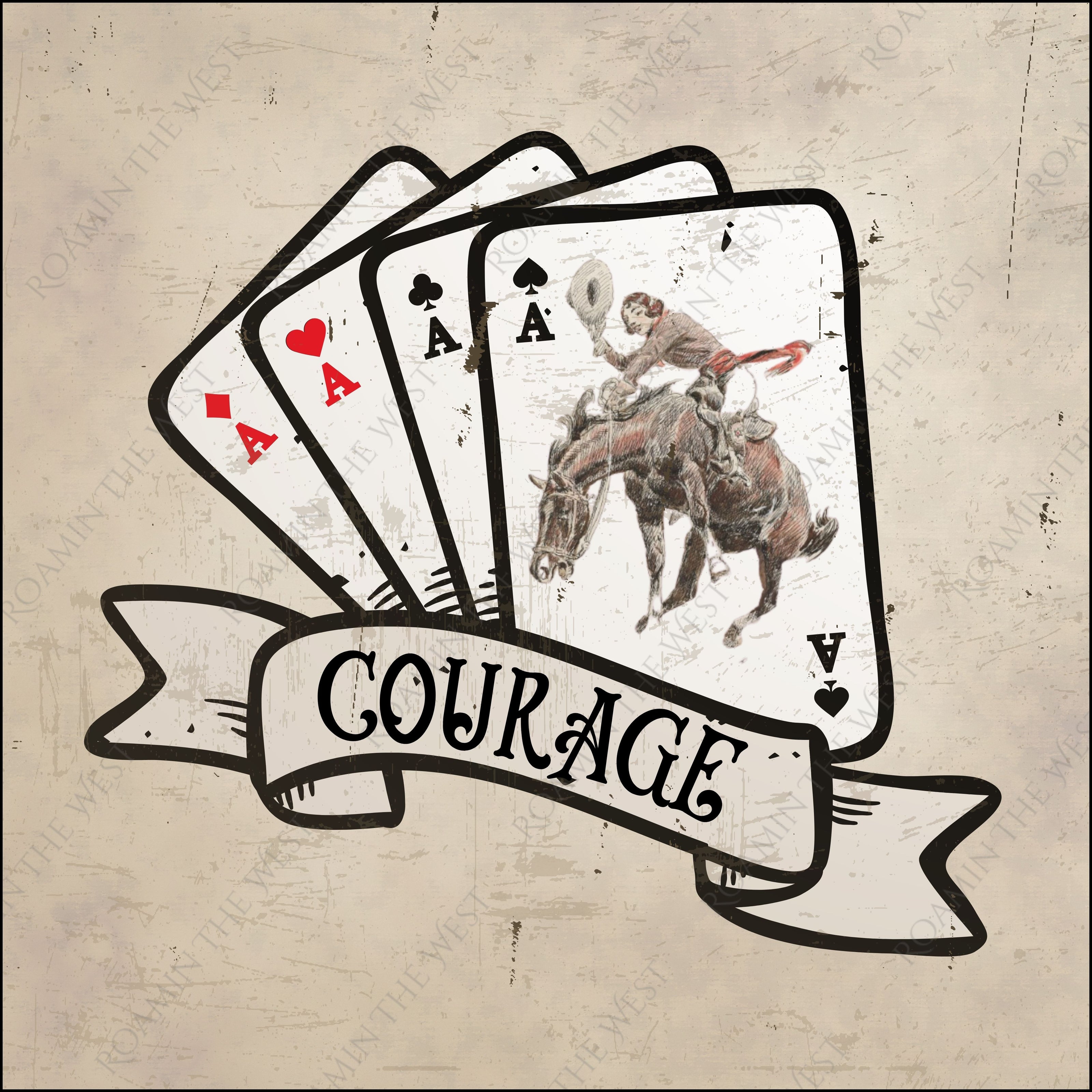 Playing card wild west #4 image file download for western upholsterers and creatives