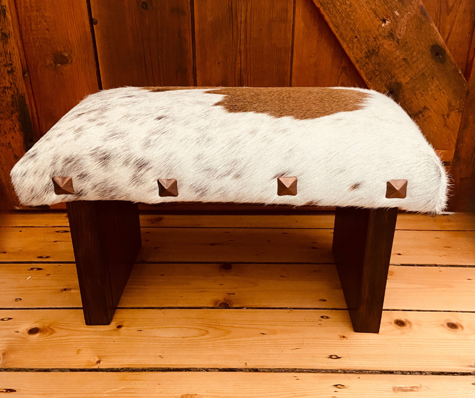Cowhide Footstool