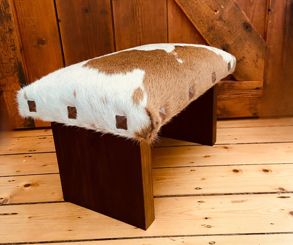 Cowhide Footstool