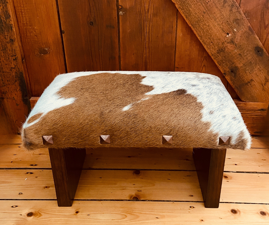 Cowhide Footstool