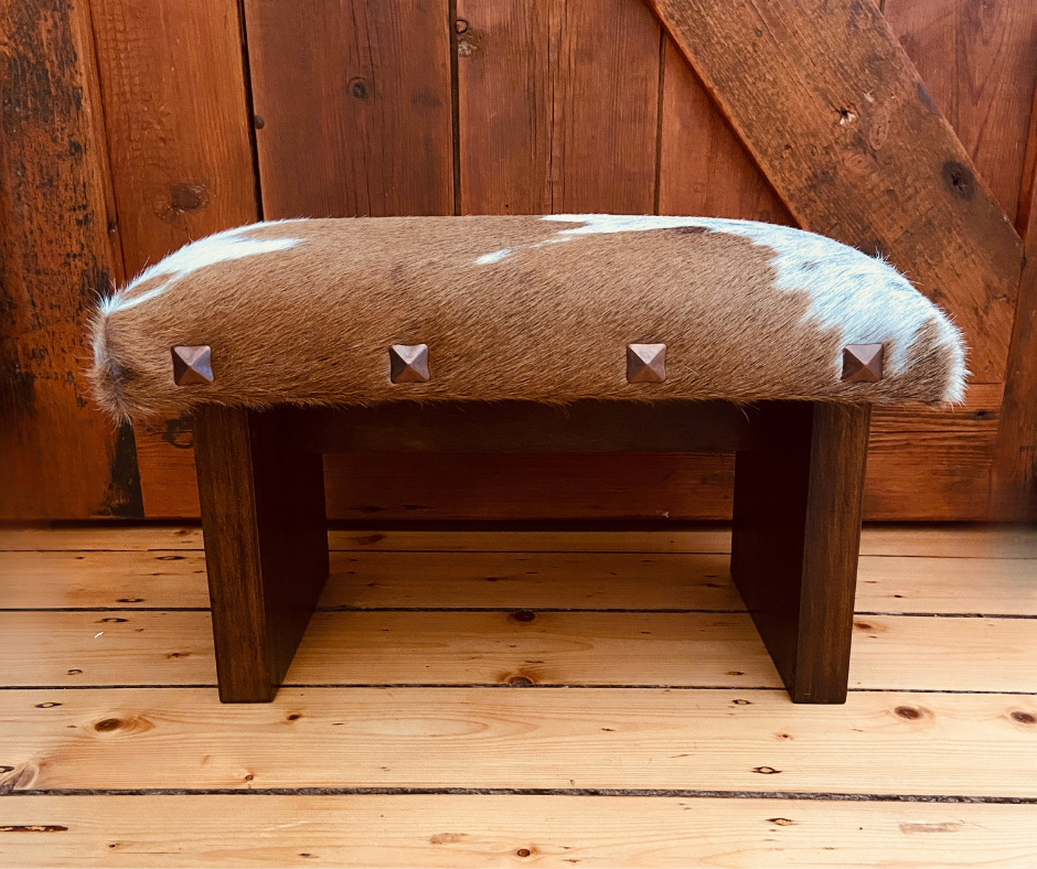 Cowhide Footstool